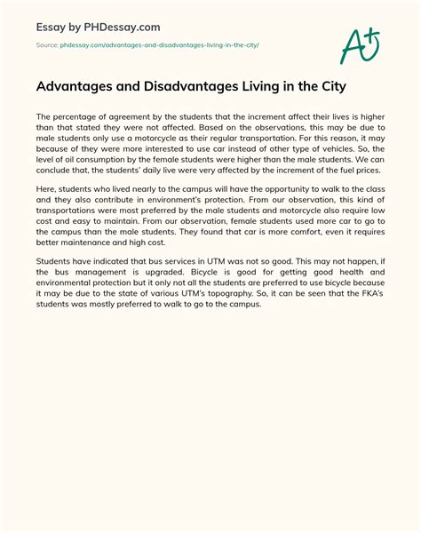 essay 10 advantages of city life|Living in a City: Advantages and Disadvantages .